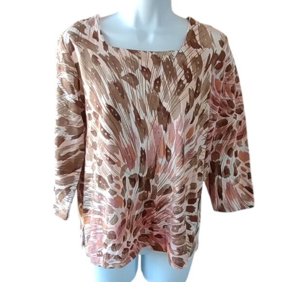 Alfred Dunner Petite 3/4 length-sleeved Top Size SP - Picture 1 of 10